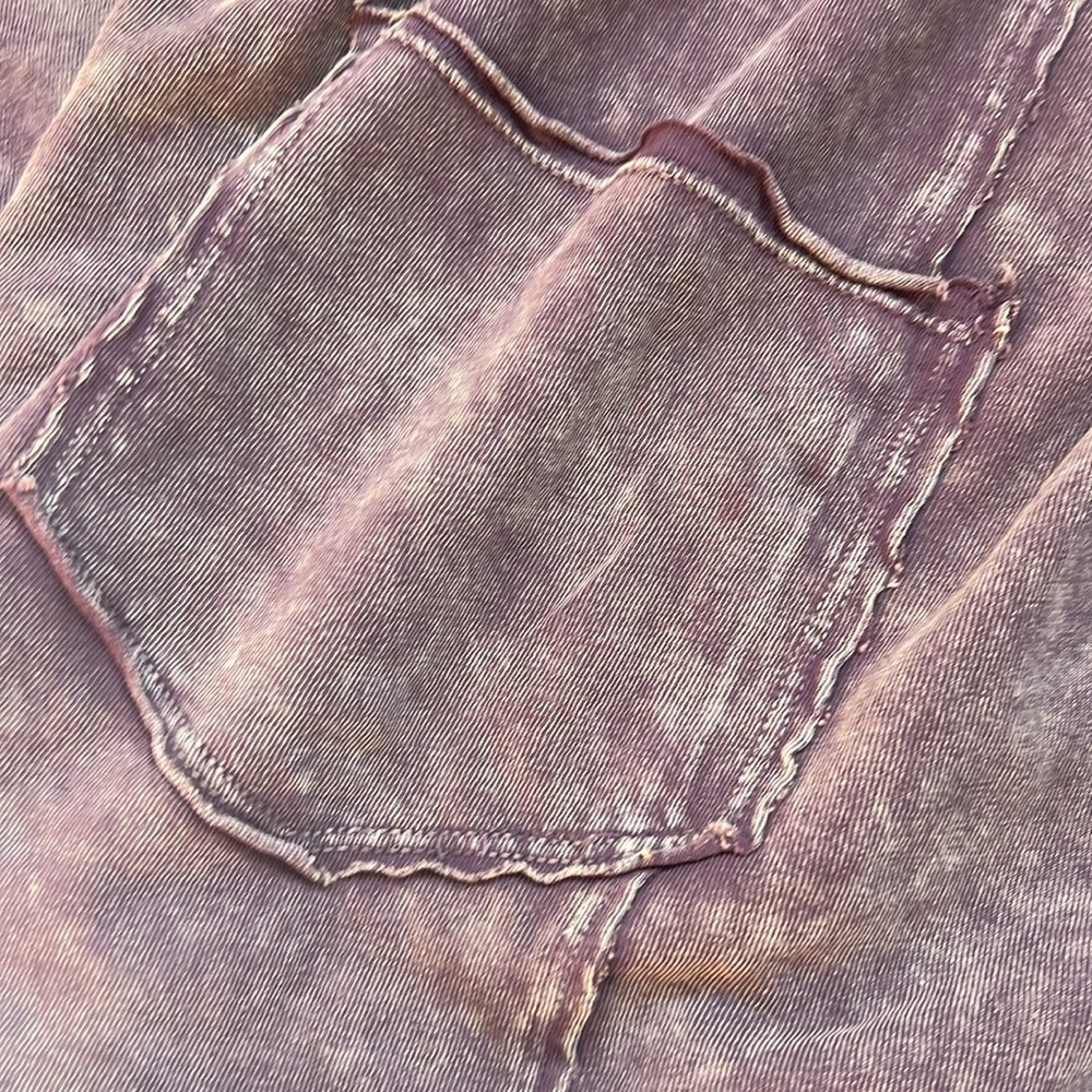 We the Free People Wine Purple & SOFT BROWN ACID wash Sleeve Seamed Boxy - Picture 15 of 17